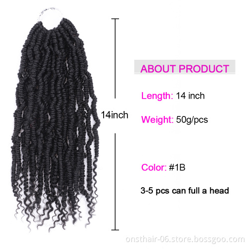 Bomb Twist Crochet Hair 14 Inch Spring Twist Crochet Braids Pre-looped Mini Passion Twist Braiding Hair Senegalese